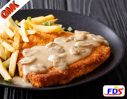 Paniertes Schnitzel mit Jägersauce